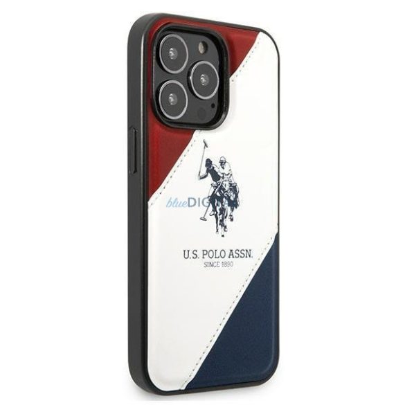 US Polo USHCP14LPSO3 iPhone 14 Pro 6,1" fehér tricolor dombornyomott iPhone 14 Pro 6,1" fehér