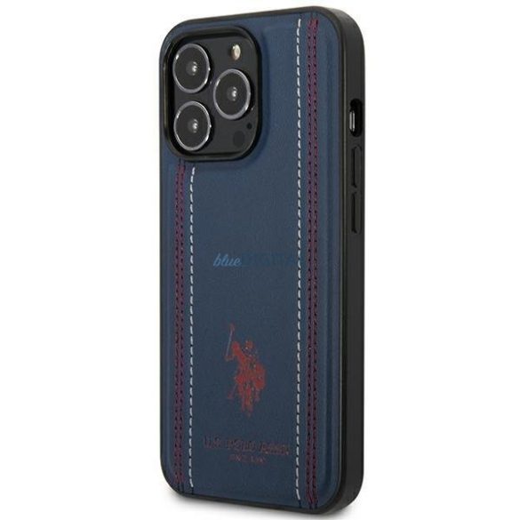 US Polo USHCP14XPFAV iPhone 14 Pro Max 6,7" gránátvörös/tengerészkék bőr varrással