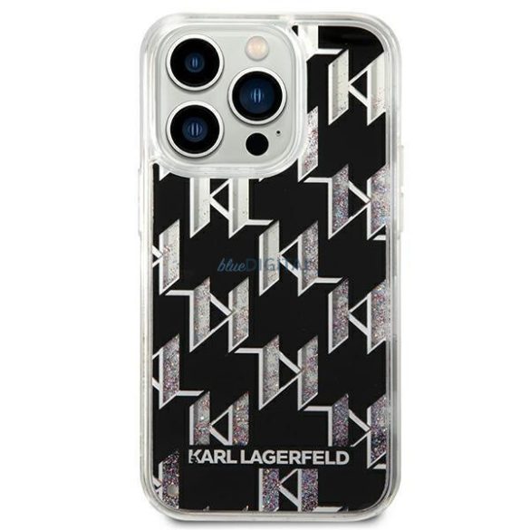 Karl Lagerfeld KLHCP14XLMNMK iPhone 14 Pro Max 6.7" keménytok fekete Folyékony csillogó monogram