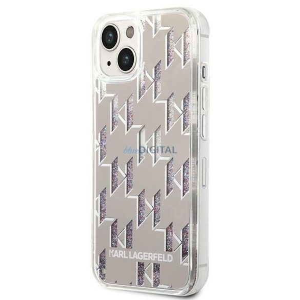 Karl Lagerfeld KLHCP14MLMNMS iPhone 14 Plus 6,7" keménytok ezüst Liquid Glitter Monogram