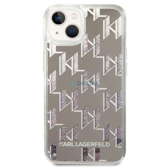 Karl Lagerfeld KLHCP14MLMNMS iPhone 14 Plus 6,7" keménytok ezüst Liquid Glitter Monogram