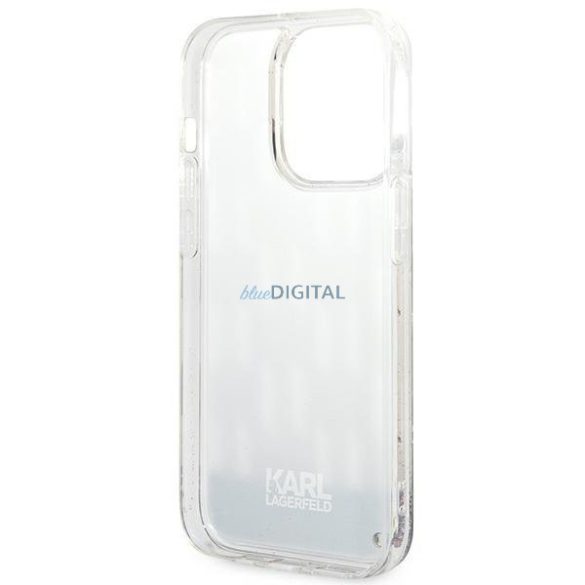 Karl Lagerfeld KLHCP14LLMNMS iPhone 14 Pro 6,1" keménytok ezüst Liquid Glitter Monogram