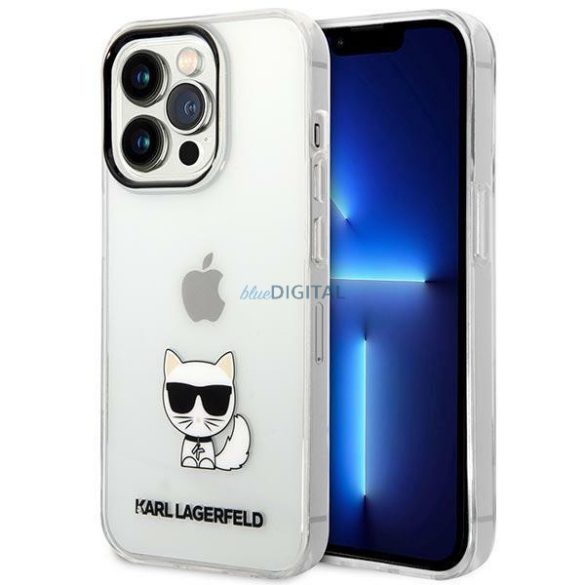 Karl Lagerfeld KLHCP14XCTTR iPhone 14 Pro Max 6.7" keménytok világos / átlátszó Choupette test