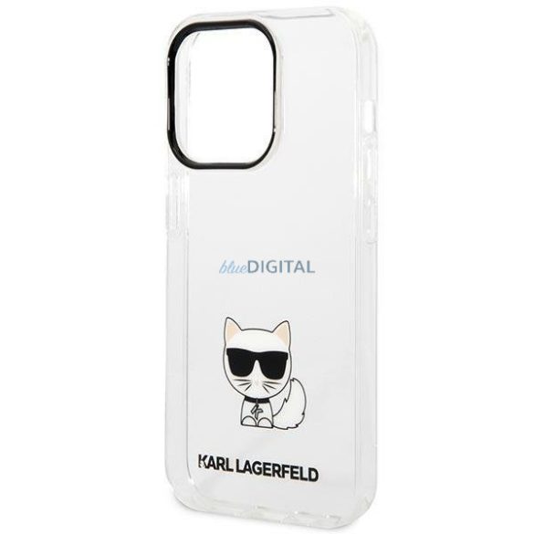 Karl Lagerfeld KLHCP14XCTTR iPhone 14 Pro Max 6.7" keménytok világos / átlátszó Choupette test