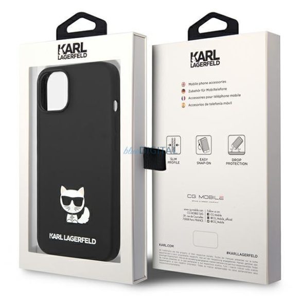 Karl Lagerfeld KLHCP14SSLCTBK iPhone 14 6.1 "hardcase fekete szilikon Choupette test