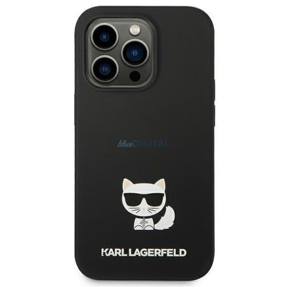 Karl Lagerfeld KLHCP14LSLCTBK iPhone 14 Pro 6,1" keménytokos táska fekete szilikon Choupette Body