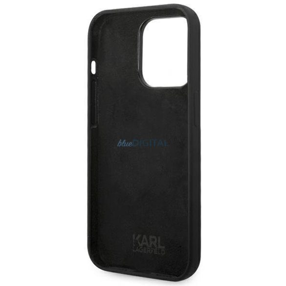 Karl Lagerfeld KLHCP14LSLCTBK iPhone 14 Pro 6,1" keménytokos táska fekete szilikon Choupette Body