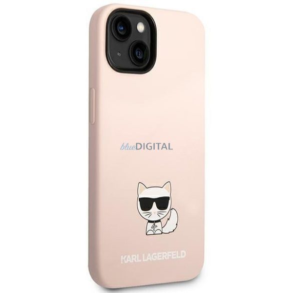 Karl Lagerfeld KLHCP14SSLCTPI iPhone 14 6.1 "keménytok világos rózsaszín szilikon Choupette Body