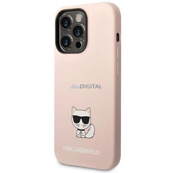 Karl Lagerfeld KLHCP14LSLCTPI iPhone 14 Pro 6.1 "keménytok világos rózsaszín szilikon Choupette Body