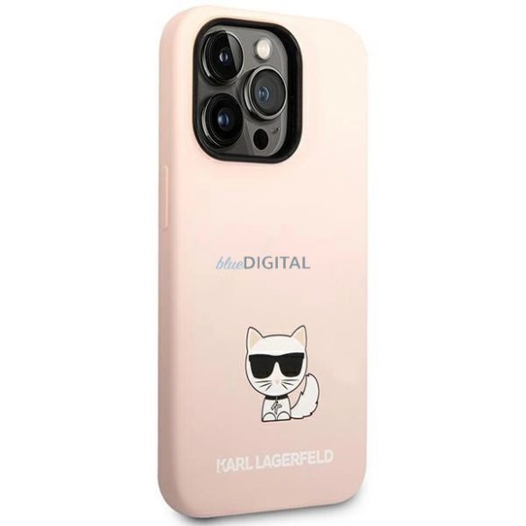 Karl Lagerfeld KLHCP14LSLCTPI iPhone 14 Pro 6.1 "keménytok világos rózsaszín szilikon Choupette Body