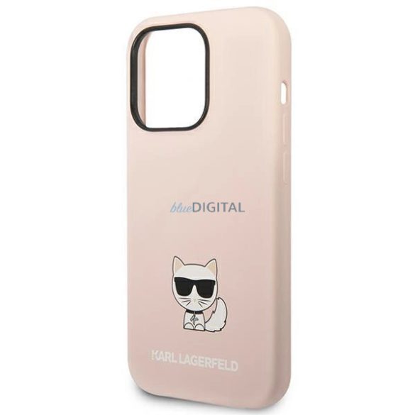 Karl Lagerfeld KLHCP14LSLCTPI iPhone 14 Pro 6.1 "keménytok világos rózsaszín szilikon Choupette Body