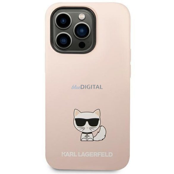 Karl Lagerfeld KLHCP14XSLCTPI iPhone 14 Pro Max 6.7 "keménytok világos rózsaszín szilikon Choupette test