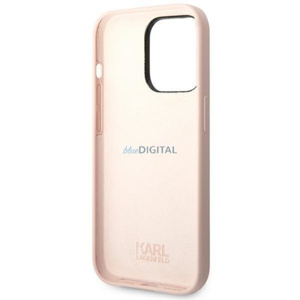Karl Lagerfeld KLHCP14XSLCTPI iPhone 14 Pro Max 6.7 "keménytok világos rózsaszín szilikon Choupette test