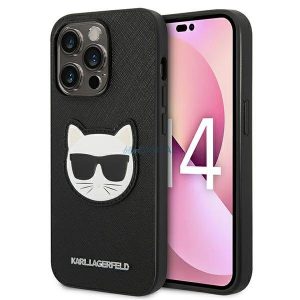 Karl Lagerfeld KLHCP14XSAPCHK iPhone 14 Pro Max 6,7 "keménytok fekete Saffiano Choupette fejforma fekete Saffiano