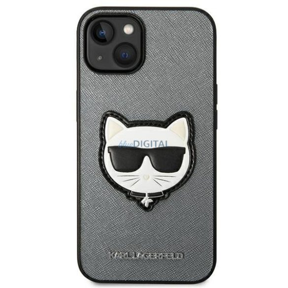 Karl Lagerfeld KLHCP14MSAPCHG iPhone 14 Plus 6.7 "keménytok ezüst Saffiano Choupette fejforma ezüst