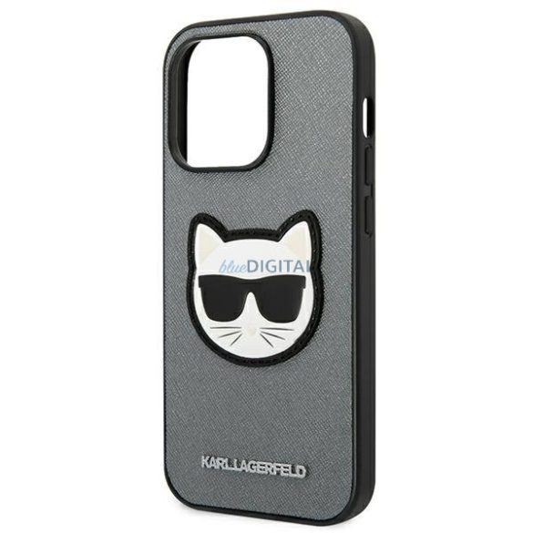 Karl Lagerfeld KLHCP14LSAPCHG iPhone 14 Pro 6.1 "keménytok ezüst Saffiano Choupette fejforma ezüst