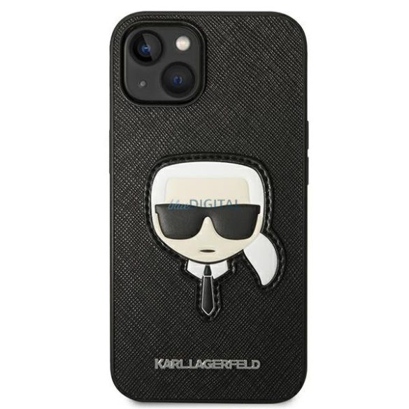 Karl Lagerfeld KLHCP14MSAPKHK iPhone 14 Plus 6,7 "fekete keménytokos Saffiano Karl's Head Patch Saffiano Karl fejforma