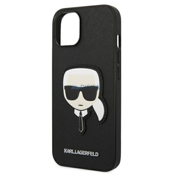 Karl Lagerfeld KLHCP14MSAPKHK iPhone 14 Plus 6,7 "fekete keménytokos Saffiano Karl's Head Patch Saffiano Karl fejforma