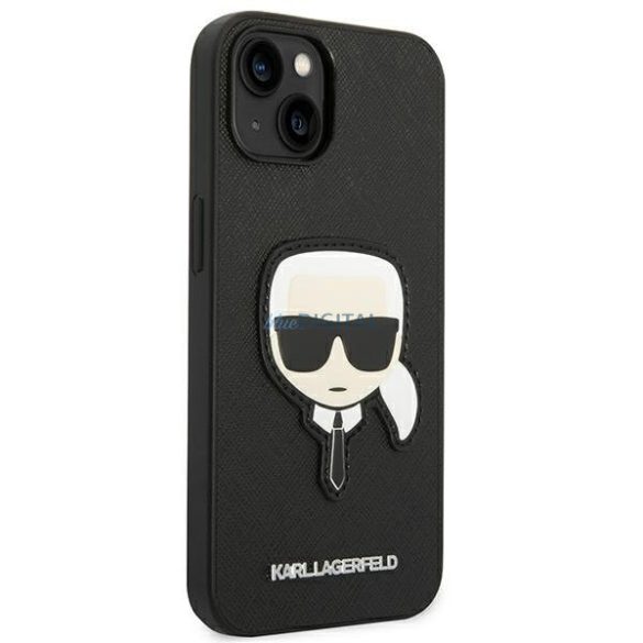 Karl Lagerfeld KLHCP14MSAPKHK iPhone 14 Plus 6,7 "fekete keménytokos Saffiano Karl's Head Patch Saffiano Karl fejforma