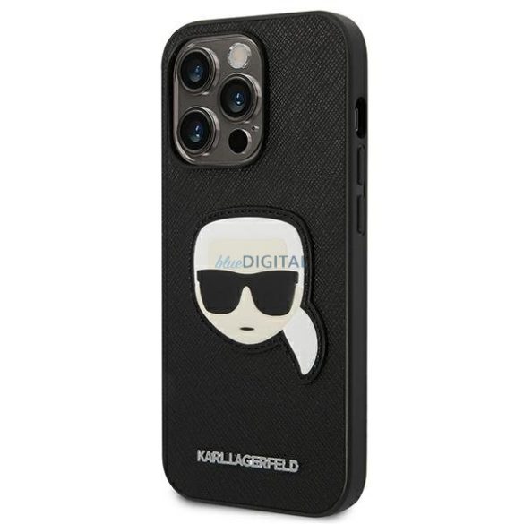 Karl Lagerfeld KLHCP14LSAPKHK iPhone 14 Pro 6.1 "fekete keménytok Saffiano Karl fejformaos keménytok