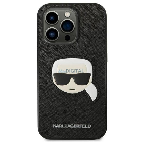 Karl Lagerfeld KLHCP14LSAPKHK iPhone 14 Pro 6.1 "fekete keménytok Saffiano Karl fejformaos keménytok