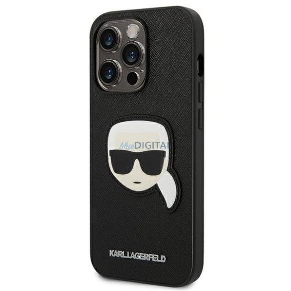 Karl Lagerfeld KLHCP14XSAPKHK iPhone 14 Pro Max 6,7 "fekete keménytok Saffiano Karl fejformaos keménytok