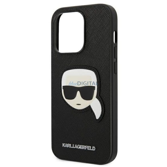 Karl Lagerfeld KLHCP14XSAPKHK iPhone 14 Pro Max 6,7 "fekete keménytok Saffiano Karl fejformaos keménytok