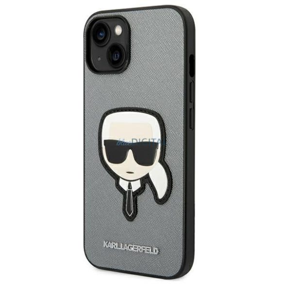 Karl Lagerfeld KLHCP14MSAPKHG iPhone 14 Plus 6.7 "ezüst keménytokos Saffiano Karl fejformaos Saffiano Karl fejforma