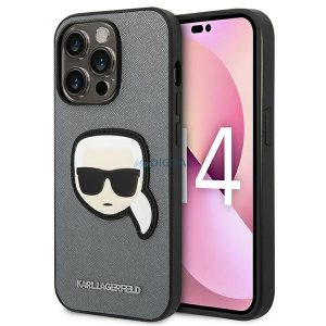 Karl Lagerfeld KLHCP14XSAPKHG iPhone 14 Pro Max 6.7 "ezüst keménytok Saffiano Karl fejformaos Saffiano Karl fejforma