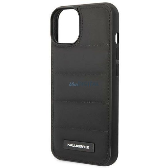 Karl Lagerfeld KLHCP14SPSQAK iPhone 14 6,1" keménytok fekete/fekete Puffy Elongated Logo (hosszúkás logó)