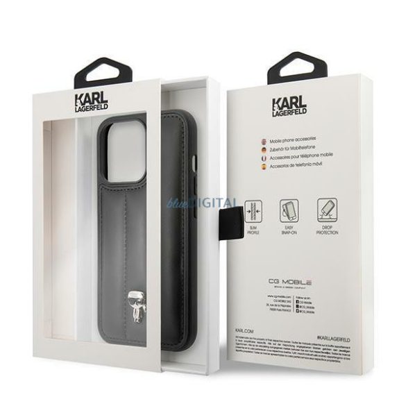 Karl Lagerfeld KLHCP14LPSQPK iPhone 14 Pro 6,1" kemény tok fekete/fekete Puffy Ikonik Pin