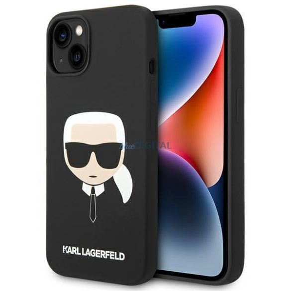 Karl Lagerfeld KLHMP14MSLKHBK iPhone 14 Plus 6,7" keménytok fekete szilikon Karl's Head Magsafe