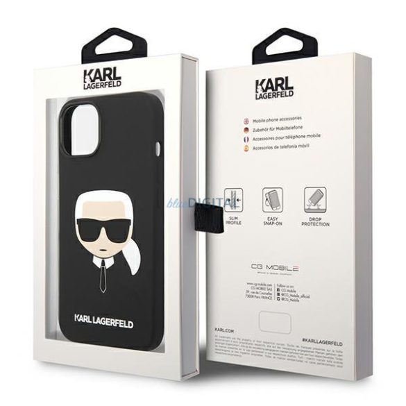 Karl Lagerfeld KLHMP14MSLKHBK iPhone 14 Plus 6,7" keménytok fekete szilikon Karl's Head Magsafe