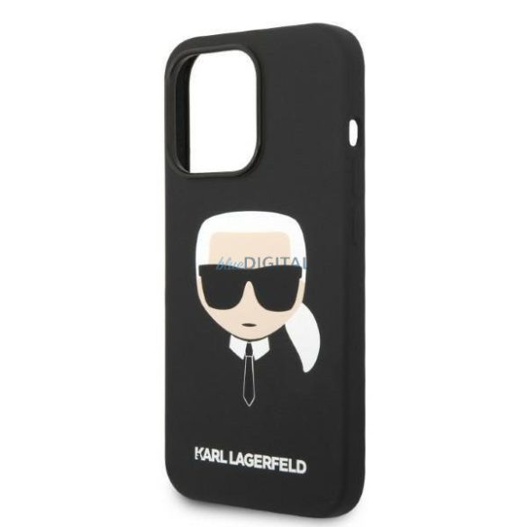 Karl Lagerfeld KLHMP14XSLKHBK iPhone 14 Pro Max 6,7" keménytok fekete szilikon Karl's Head Magsafe