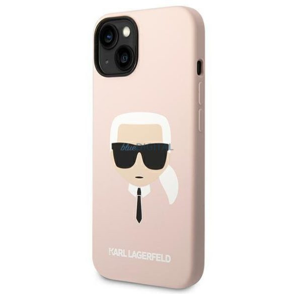 Karl Lagerfeld KLHMP14SSLKHLP iPhone 14 6.1 "keménytok világos rózsaszín szilikon Karl's Head Magsafe