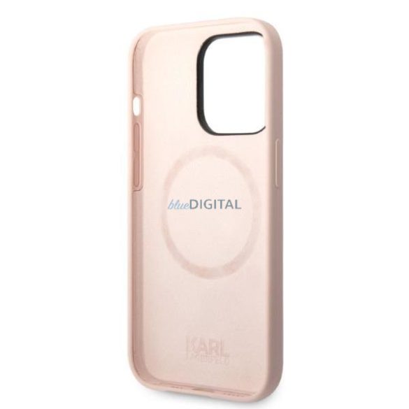 Karl Lagerfeld KLHMP14XSSKCI iPhone 14 Pro Max 6,7" keménytok világos rózsaszín szilikon Karl & Choupette Magsafe