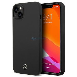 Mercedes MEHCP14MSILBK iPhone 14 Plus 6,7" fekete keménytok szilikon vonal