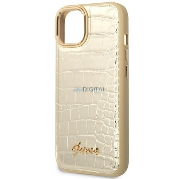 Guess GUHCP14MHGCRHD iPhone 14 Plus 6,7" arany keménytokos Croco kollekció