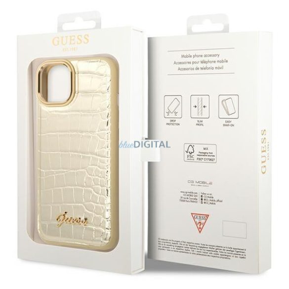 Guess GUHCP14MHGCRHD iPhone 14 Plus 6,7" arany keménytokos Croco kollekció