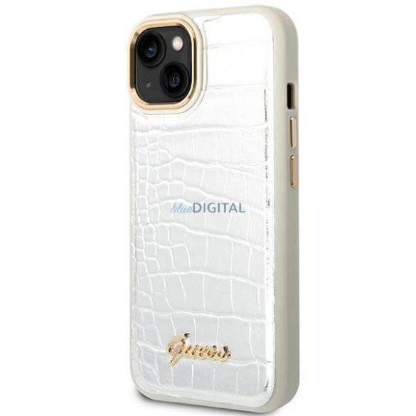 Guess GUHCP14SHGCRHS iPhone 14 6.1 "ezüst keménytokos Croco kollekció