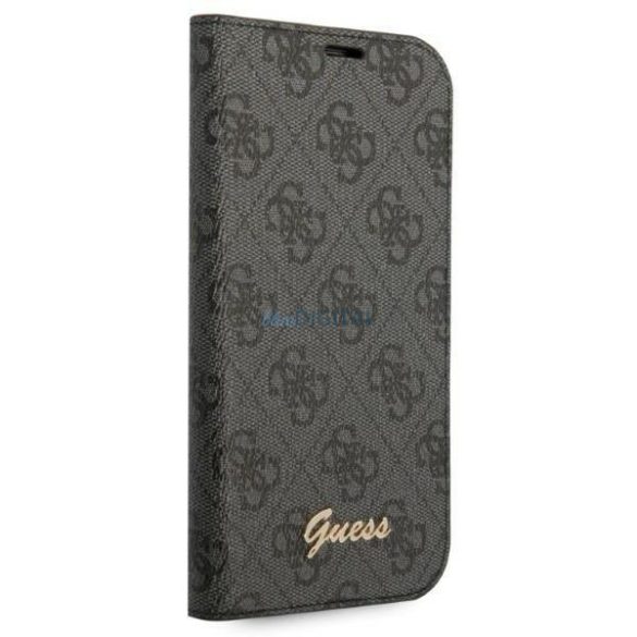 Guess GUBKP14LHG4SHK iPhone 14 Pro 6.1 "fekete könyv 4G szüreti arany logóval