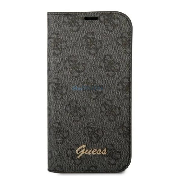 Guess GUBKP14XHG4SHK 4G Vintage Gold Logo könyvtok iPhone 14 Pro Max - fekete