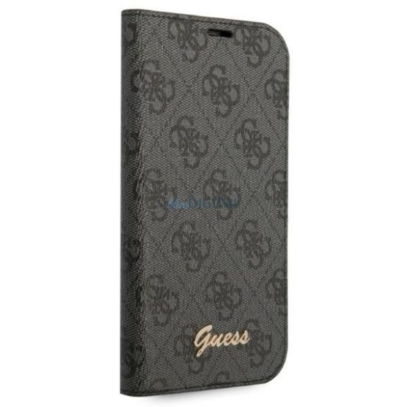 Guess GUBKP14XHG4SHK 4G Vintage Gold Logo könyvtok iPhone 14 Pro Max - fekete