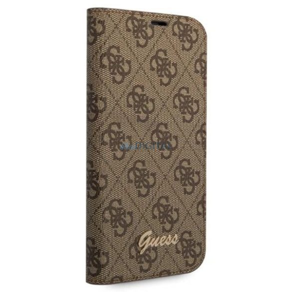 Guess GUBKP14XHG4SHW 4G Vintage Gold Logo könyvtok iPhone 14 Pro Max - barna