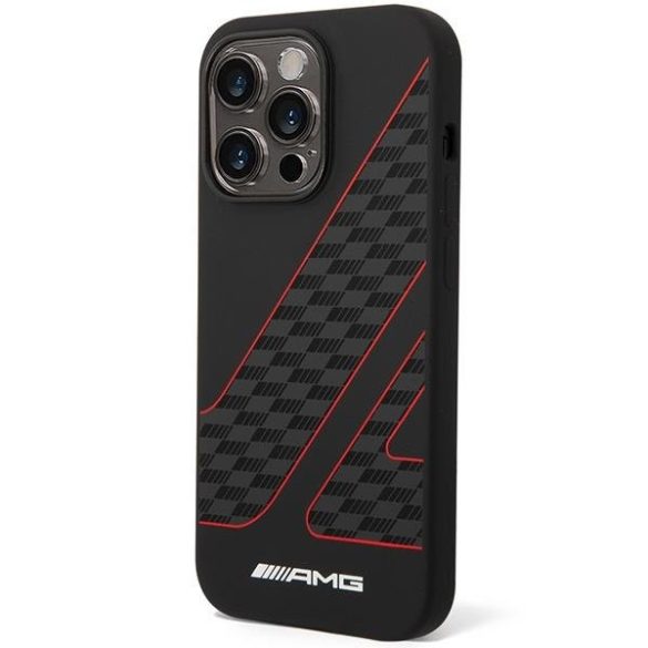 AMG AMHMP14X2SCFR iPhone 14 Pro Max 6.7" fekete keménytok kockás zászló mintás MagSafe tok