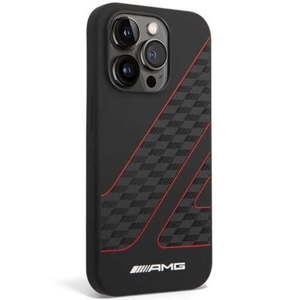 AMG AMHMP14X2SCFR iPhone 14 Pro Max 6.7" fekete keménytok kockás zászló mintás MagSafe tok