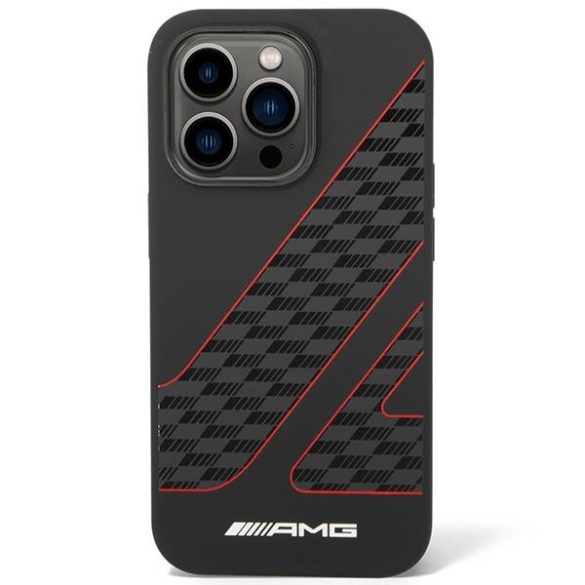 AMG AMHMP14X2SCFR iPhone 14 Pro Max 6.7" fekete keménytok kockás zászló mintás MagSafe tok