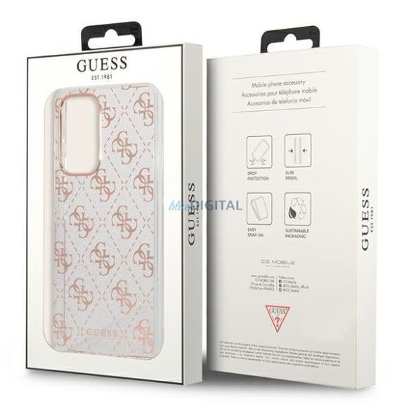 Guess GUHCA53PCU4GLPI A53 5G A536 rózsaszín kemény tok 4G Glitter