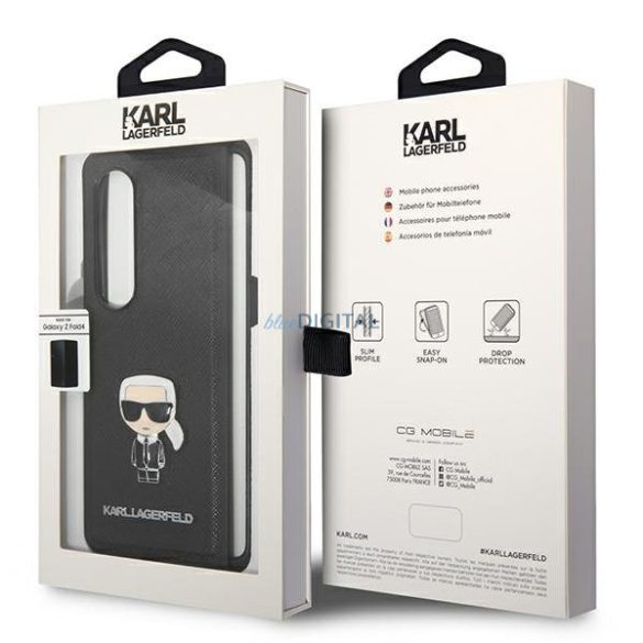 Karl Lagerfeld KLHCZFD4IKMSBK F936 Z Fold 4 fekete könyv Saffiano Ikonik fém