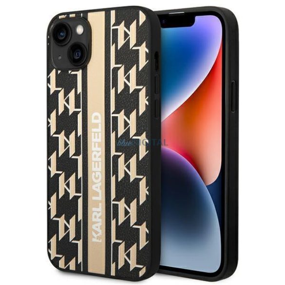 Karl Lagerfeld KLHCP14MPGKLSKW iPhone 14 Plus 6,7 "keménytok barna Monogram csíkos csíkok